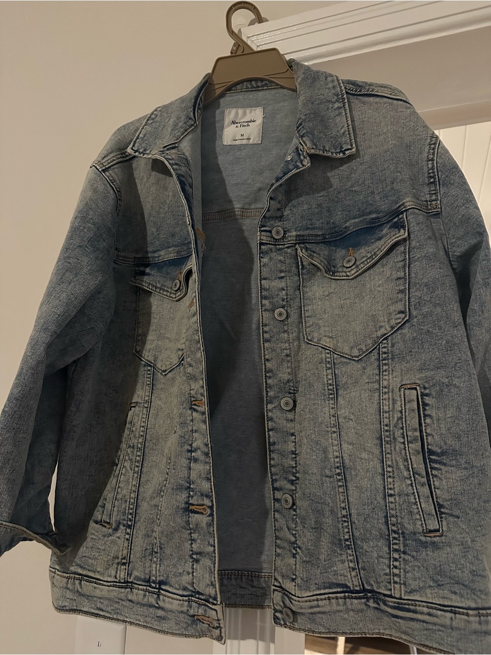 OVERSIZED Abercrombie & Fitch Light Blue Denim Jean Jacket